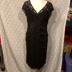 Ruffled lace cocktail dress